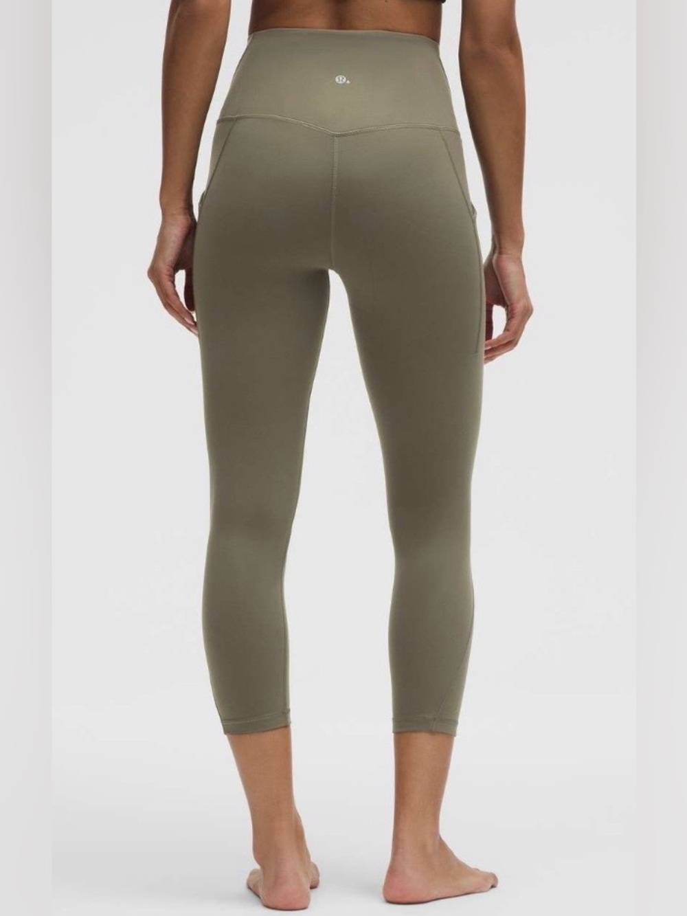 Lululemon High Rise Align Crop 23” With Pockets Arny Green Leggings Size 6